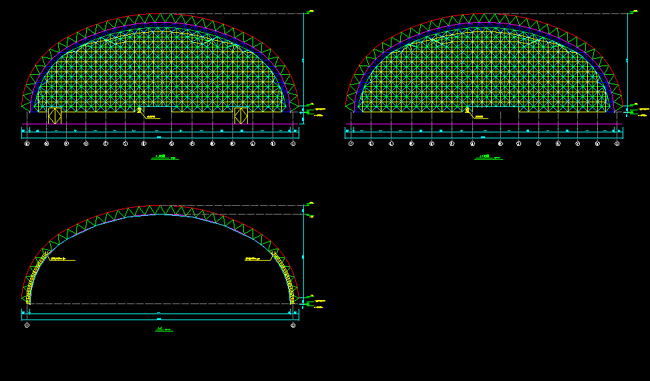 钟祥跨度110米，拱高35_7米煤棚网架